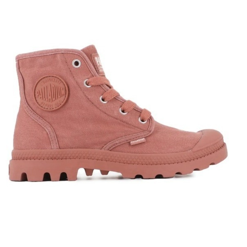 Palladium Pampa Hi 8.5 Red Fall Cedar Canvas High Top Boots Lug Sole Gorp Combat